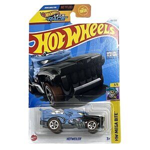 Hot Wheels Hotweiler HW Mega Bite 2024 Lets Race Black Blue Diecast NOC